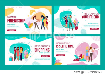 Female Friendship Design for Landing Page Set Female Friendship Design for Landing Page Set 57998972
