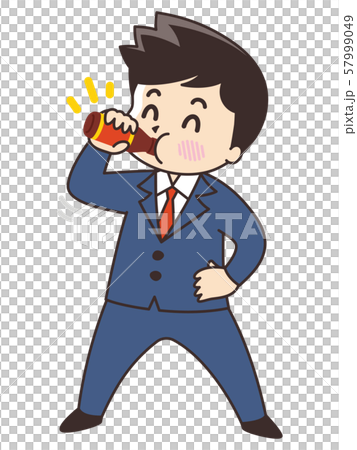 栄養ドリンクを飲むビジネスマン 57999049