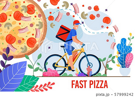Fast Pizza Creative Flat Design for Ad Poster Fast Pizza Creative Flat Design for Ad Poster 57999242
