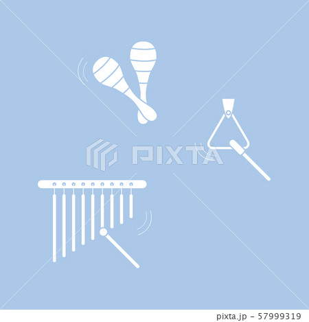 Maracas Mark Tree Triangle Musical Instruments のイラスト素材