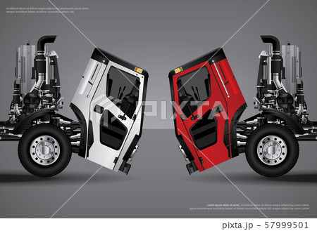 Cargo Trucks Transportation Poster Vector Illustration 57999501