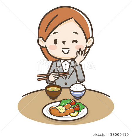 食事をする女性 58000419