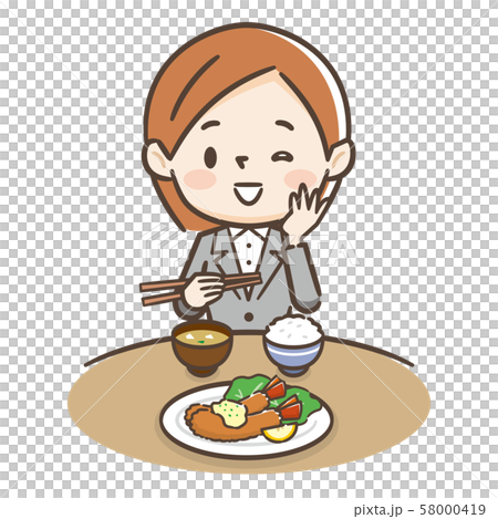 食事をする女性 58000419