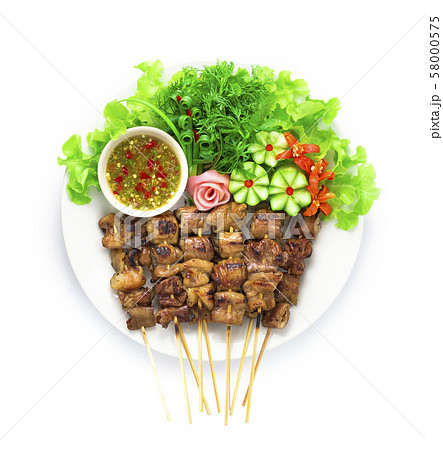 Grilled Pork Intestines with Bamboo stick 58000575