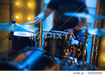 drums on stage before a concert 58000890