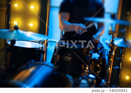 drums on stage before a concert 58000891