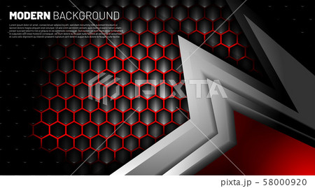 Black and gray shape background. Hexagon geometric 58000920