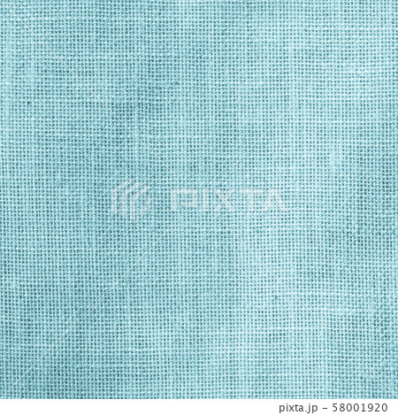 Hessian sackcloth woven texture pattern background in light aqua blue cyan turquoise green color tone 58001920