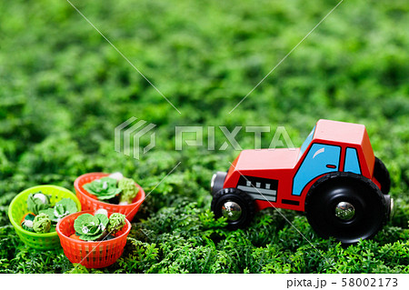 農家　農業　畑　耕す　作業 58002173