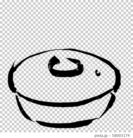 用線繪製的鍋(墨水的手繪插圖) 用線繪製的鍋(墨水的手繪插圖) 58003174