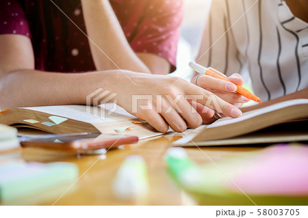 Education concept. Students studying and 58003705