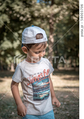 A young boy in central park of Moldova 58003706