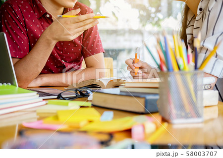 Education concept. Students studying and Education concept. Students studying and 58003707
