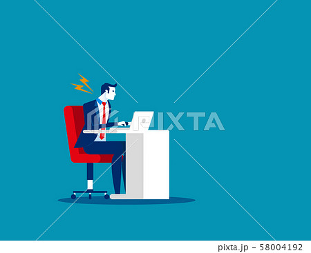 Businessman suffer from stiff neck. Concept 58004192