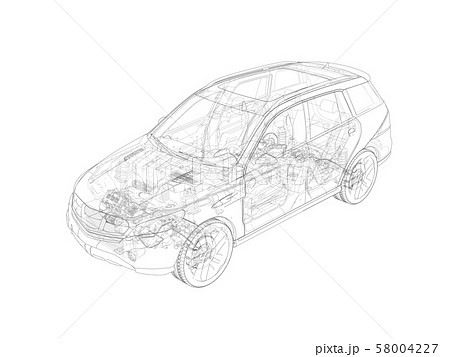 Suv technical drawing with all main internal Suv technical drawing with all main internal 58004227