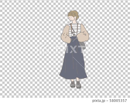 カメラを持ったオシャレな女の子 58005357