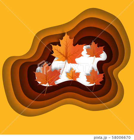 Autumn leaves paper cut style background vector Autumn leaves paper cut style background vector 58006670