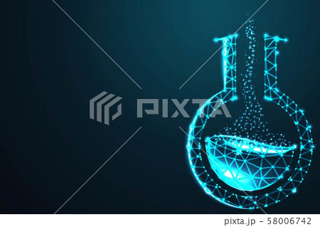 Test tubes isolated from low poly wireframe, Test tubes isolated from low poly wireframe, 58006742