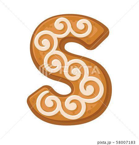 Cookies in the shape of the letter S. Vector illustration on a white background. 58007183