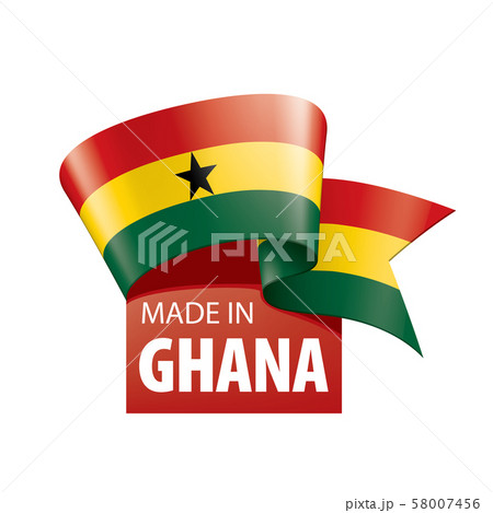 Ghana flag, vector illustration on a white background Ghana flag, vector illustration on a white background 58007456