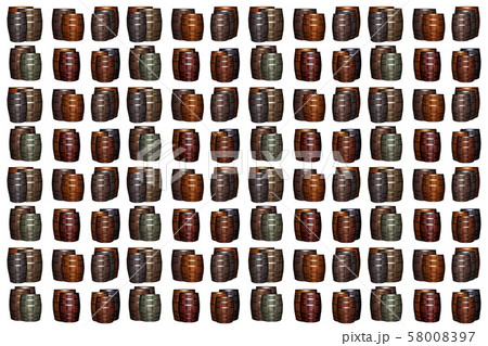 wine barrel pattern oak set brown gray background 58008397
