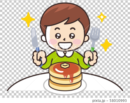 A boy who eats hot cake 58010993