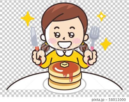 ホットケーキを食べる女の子 58011000