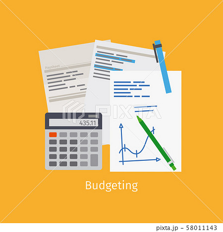 Budgeting Cartoon Style Illustrationのイラスト素材