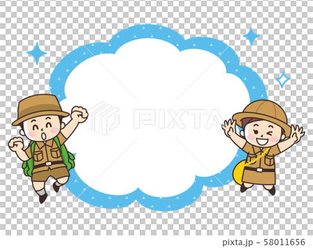 こども探検隊と吹き出し 58011656