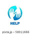 Blue help hands icon logo vector graphic design 58011666