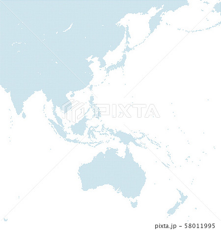 東南アジア、オセアニアを中心とした青のドットマップ 東南アジア、オセアニアを中心とした青のドットマップ 58011995