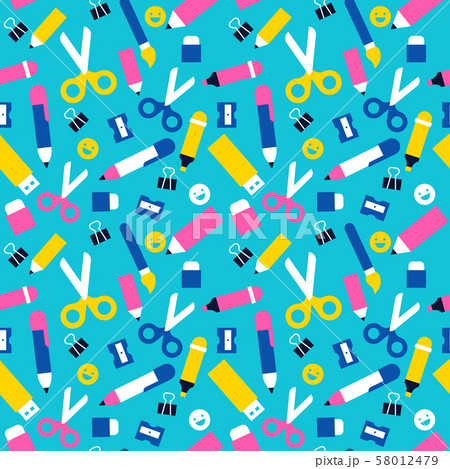 Fun school seamless pattern of children supplies 58012479