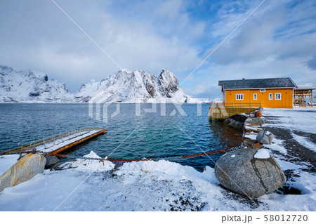 Sakrisoy fishing village on Lofoten Islands, Norway 58012720