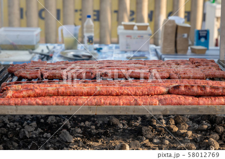 BBQ Sausage lined up 58012769