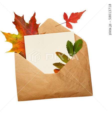 Opened craft paper envelope with empty piece of 58013718