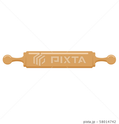 Vector Illustration of flat design wooden rolling pin isolated on white background kitchen tool icon 58014742