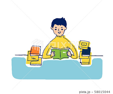 勉強をする男の子 58015044