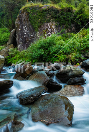 Bhagsu waterfall in Bhagsu, Himachal Pradesh, India 58016061