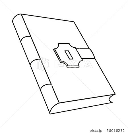 Line art black and white locked book 58016232