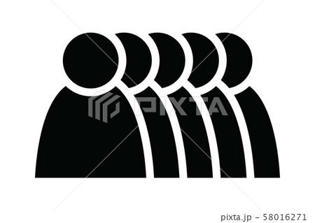 5 people icon. Group of persons. Simplified human pictogram. Modern simple flat vector icon 58016271