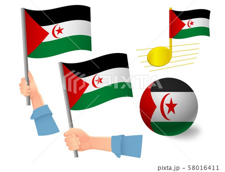 Sahrawi Arab Democratic Republic flag icon set 58016411