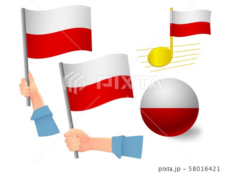 Poland flag icon set Poland flag icon set 58016421