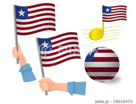Liberia flag icon set 58016453