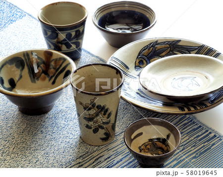 沖縄のやちむん 焼物の器 沖縄のやちむん 焼物の器 58019645