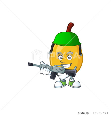 Army fruit loquat fresh mascot character shape 58020751