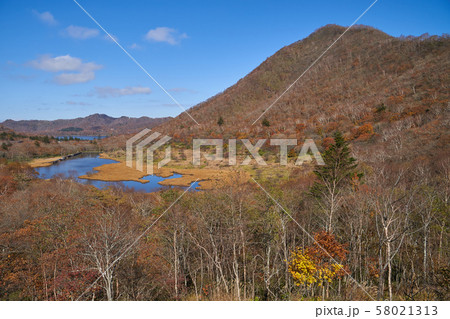 秋の群馬県立赤城公園(鳥居峠)から見た覚満淵と駒ヶ岳、大沼方面 秋の群馬県立赤城公園(鳥居峠)から見た覚満淵と駒ヶ岳、大沼方面 58021313