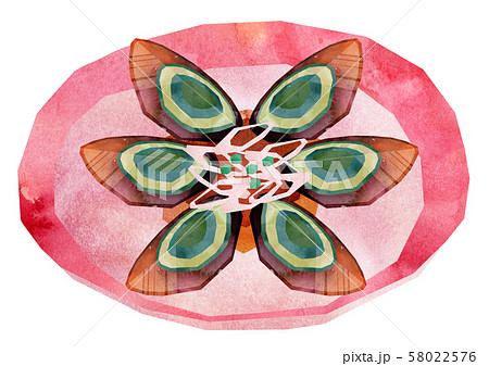 ピータン盛り付けのイラスト素材