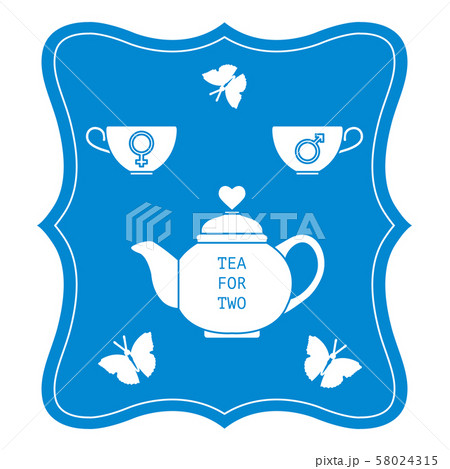 Greeting card with tea for two Valentine's Day Greeting card with tea for two Valentine's Day 58024315