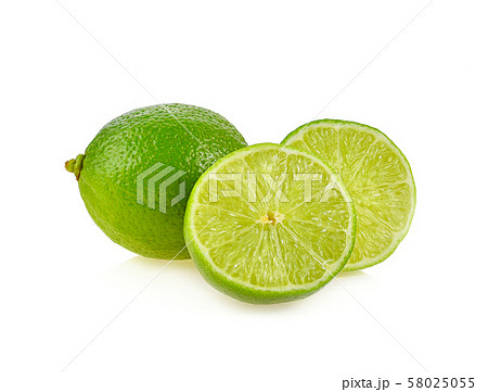 lemon piece on white background 58025055