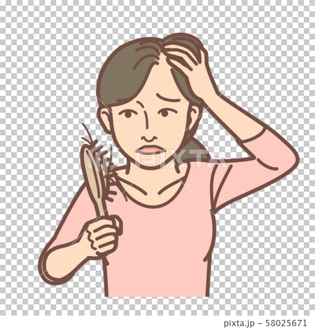 Surprise Woman With Comb Hair Progress 2 - Stock Illustration [58025671 